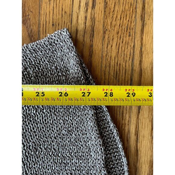 EILEEN FISHER Metallic Silver Large Knit Tunic Blouse Shirt Top  Women's Size XL - Picture 7 of 11